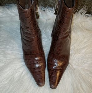 LAST CHANCE! Ralph Lauren Croc Leather Ankle Boots